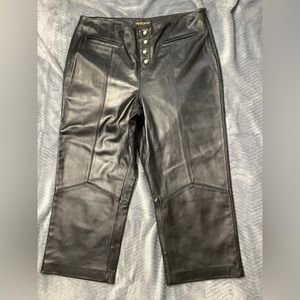 Metrostyle Black Leather Cropped Pants